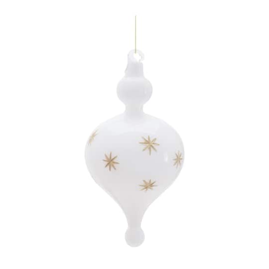 Melrose White Glass Ornament Set